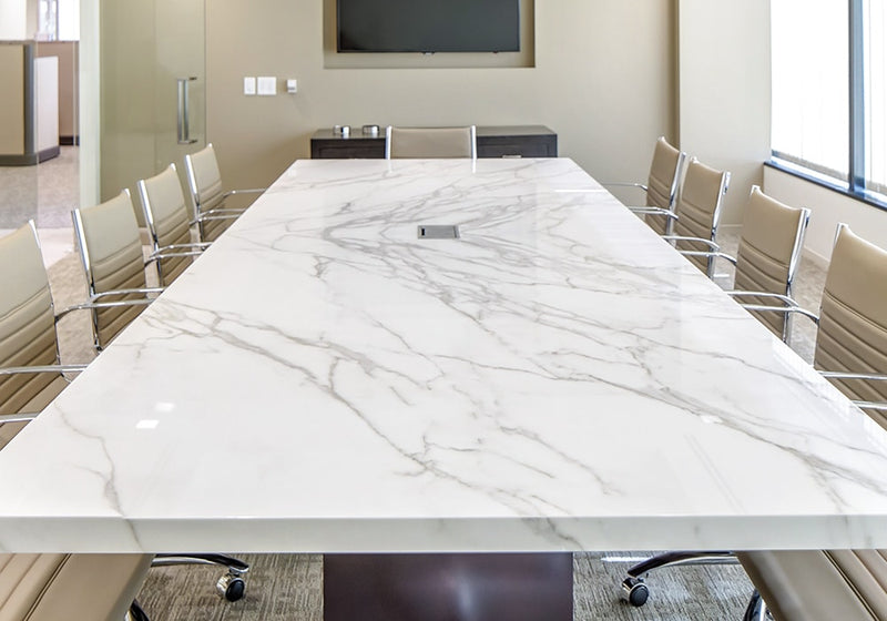 Calacatta Silk Sintered Stone Slab 125x63 room scene 3