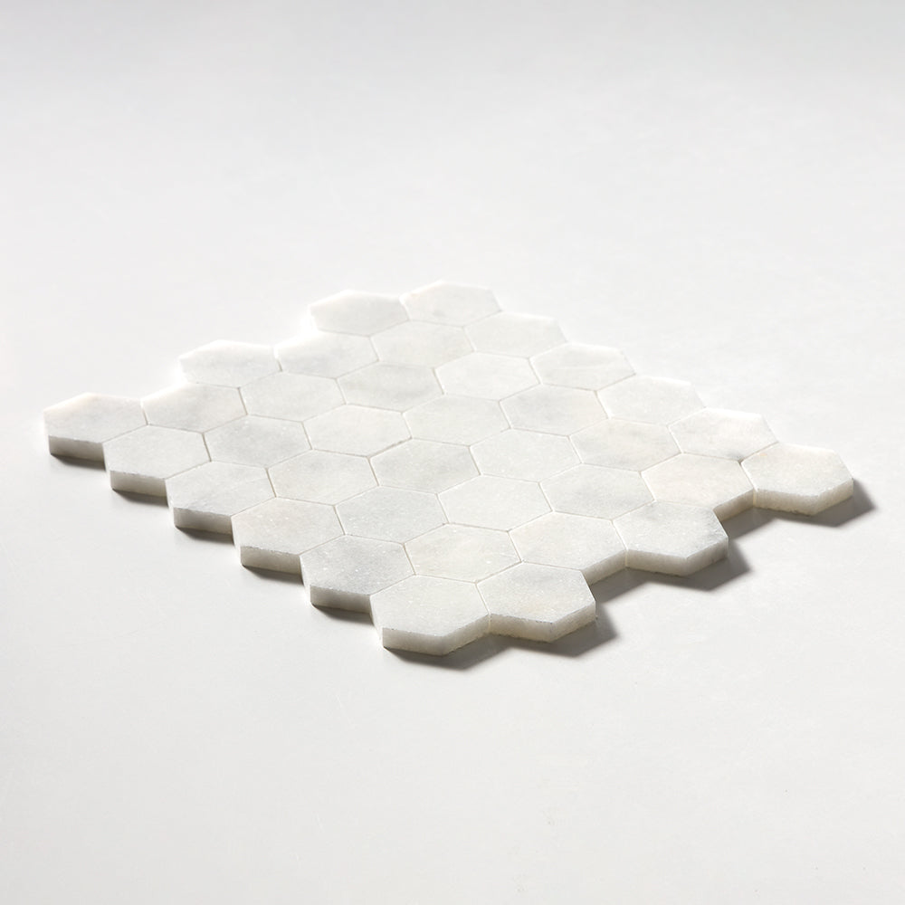 Calacatta T Honed Hexagon Marble Mosaics 10 3/8x12 Marble Honed 12x12 Mosaics — 2