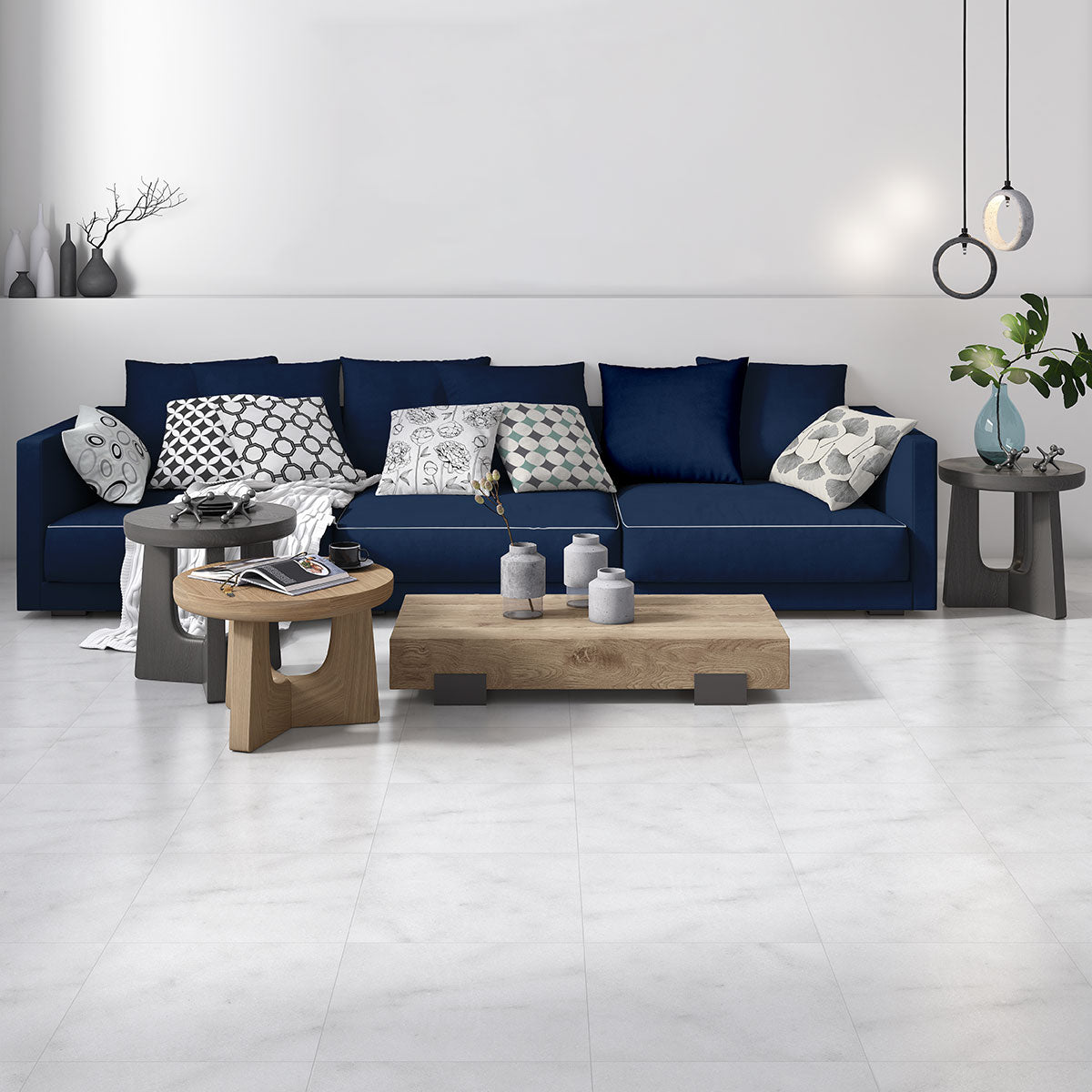 Calacatta T Honed Marble Tiles 18x18 Marble Honed 18x18 Tiles — 2