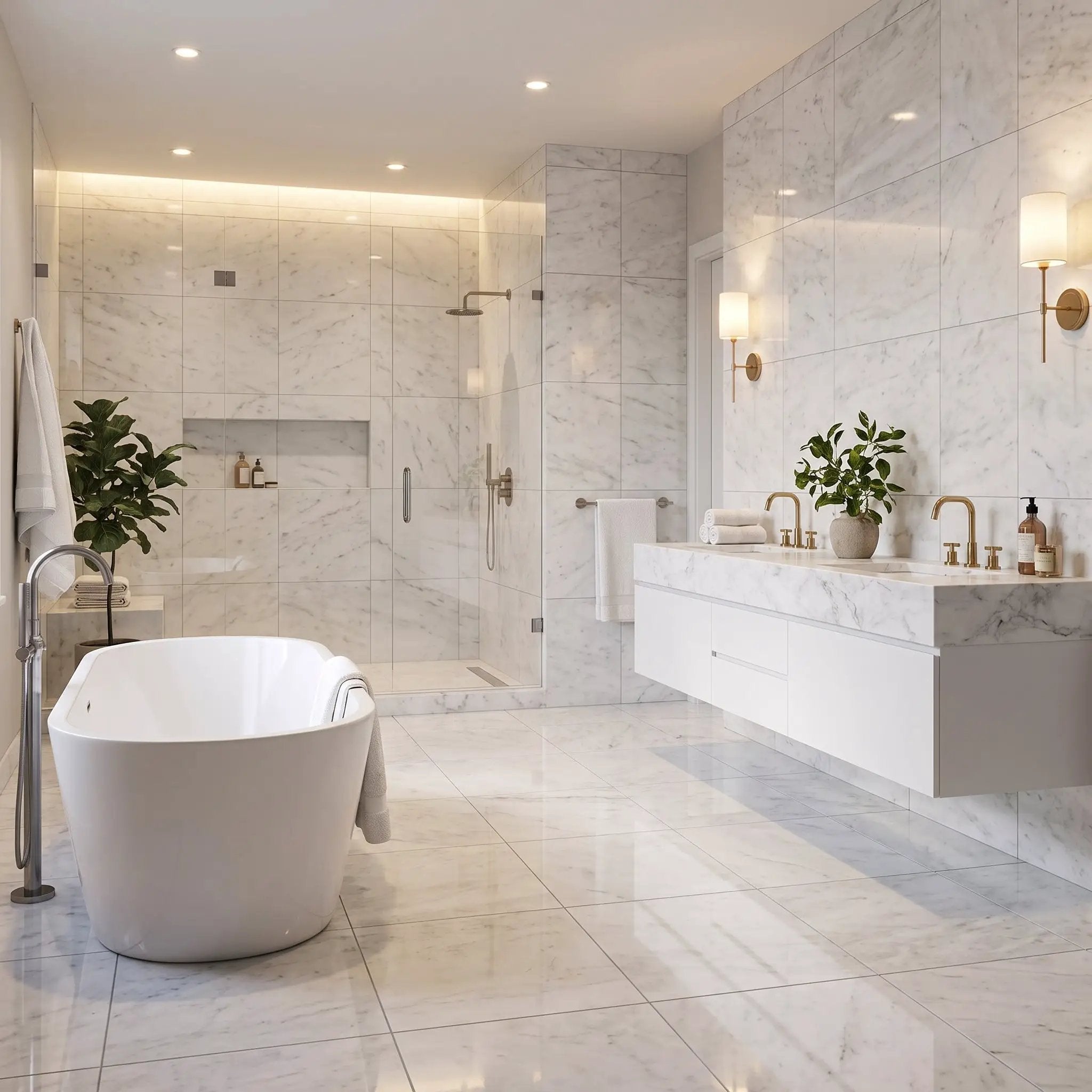 Calacatta T Polished Marble Tiles 24x24 by Stonetiledepot