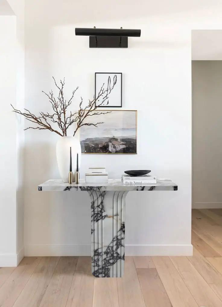 Calacatta Viola White Marble Designer Console - Polished 40x15 by GobekDesign
