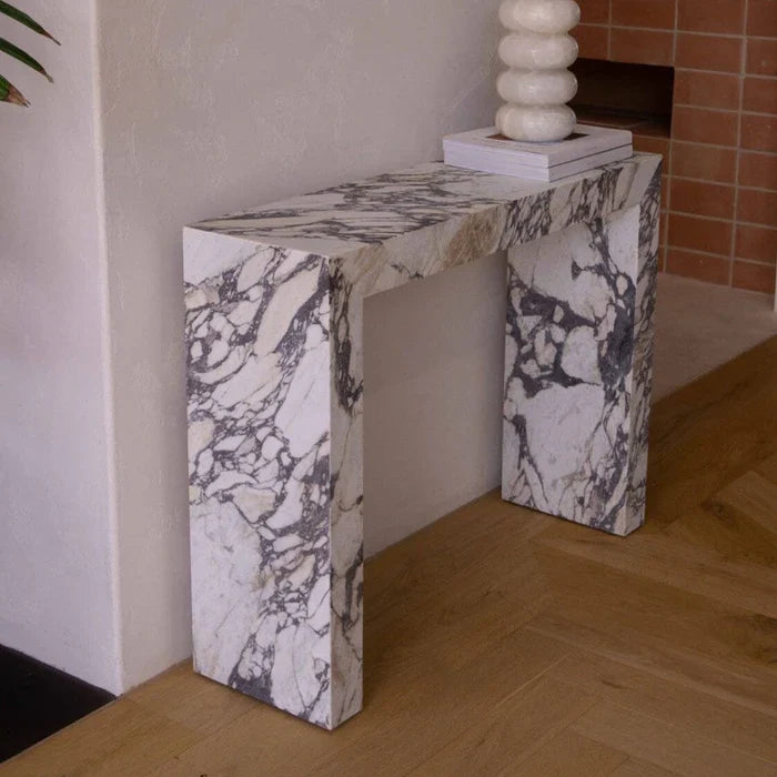 Calacatta Viola Marble Rectangular Console Polished (W)12" (L)40" (H)30" by GobekDesign