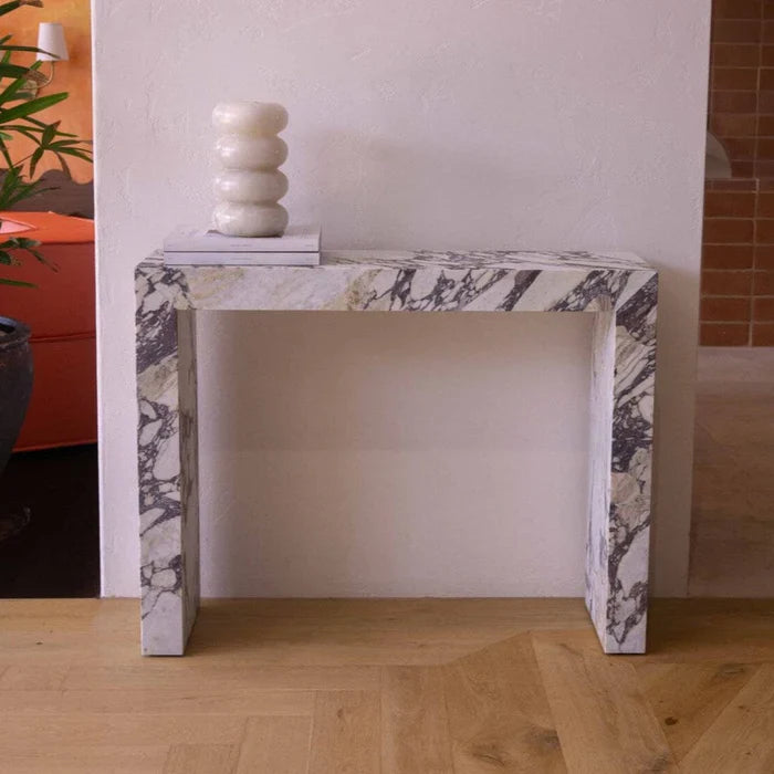 Calacatta Viola Marble Rectangular Console Polished (W)12" (L)40" (H)30" by GobekDesign