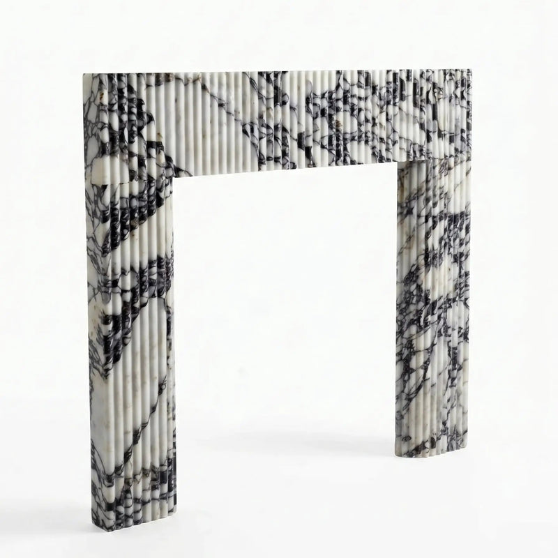 Calacatta Viola Marble Fluted Fireplace Mantel Polished 36x40 by GobekDesign