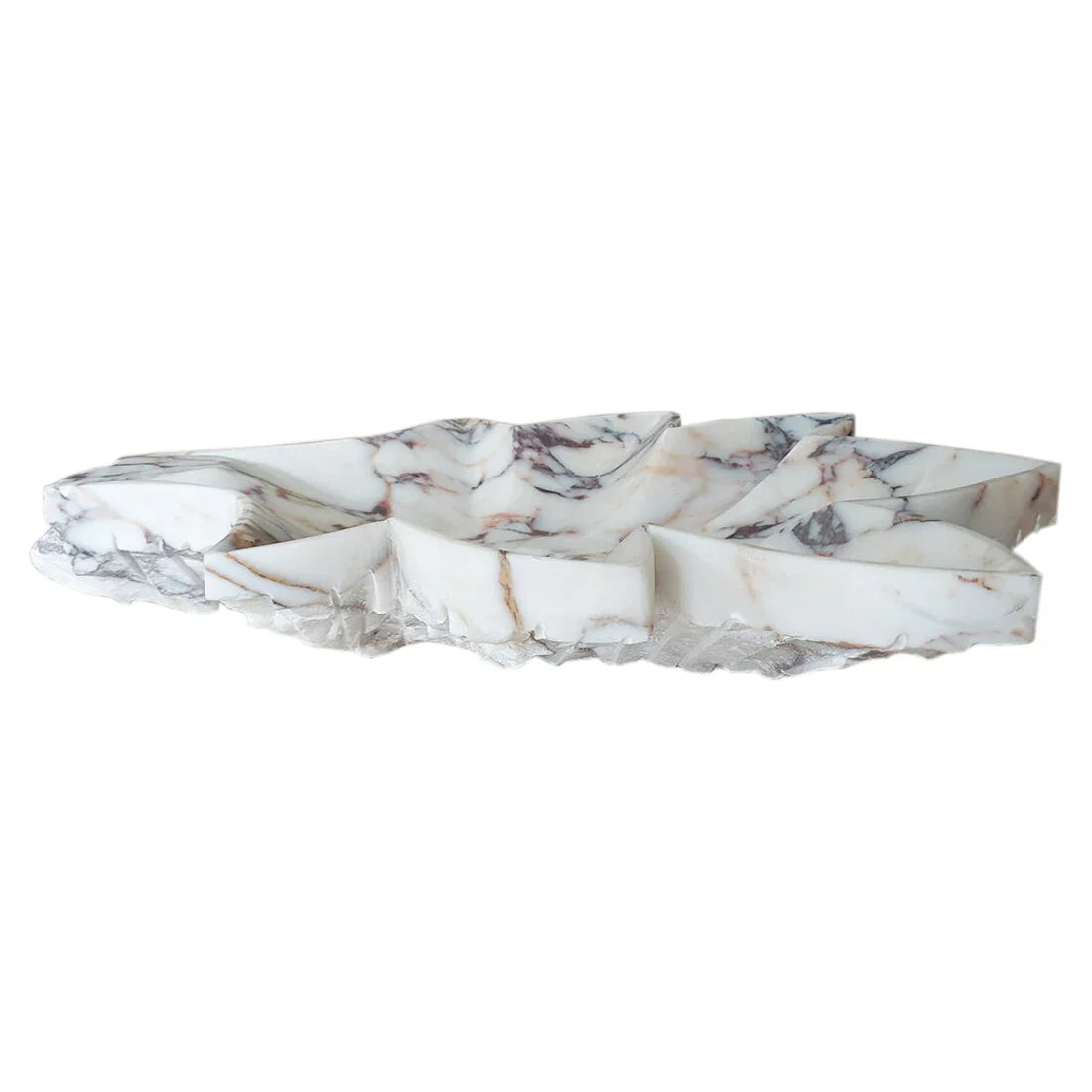 Calacatta Viola Marble Leaf Design Above Vanity Bathroom Sink Honed by GobekDesign
