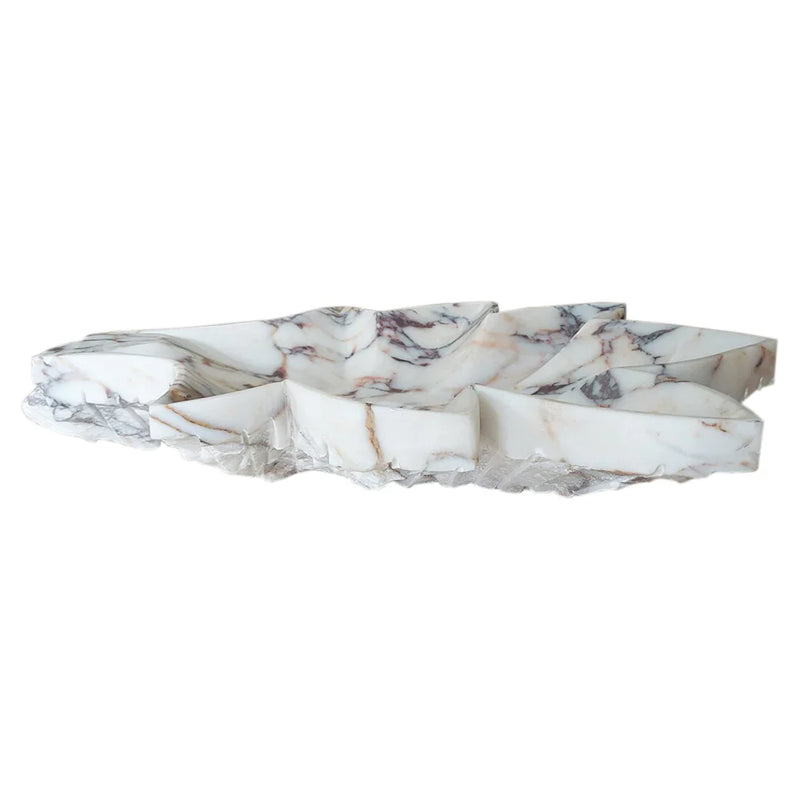 Calacatta Viola Marble Leaf Design Above Vanity Bathroom Sink Honed by GobekDesign