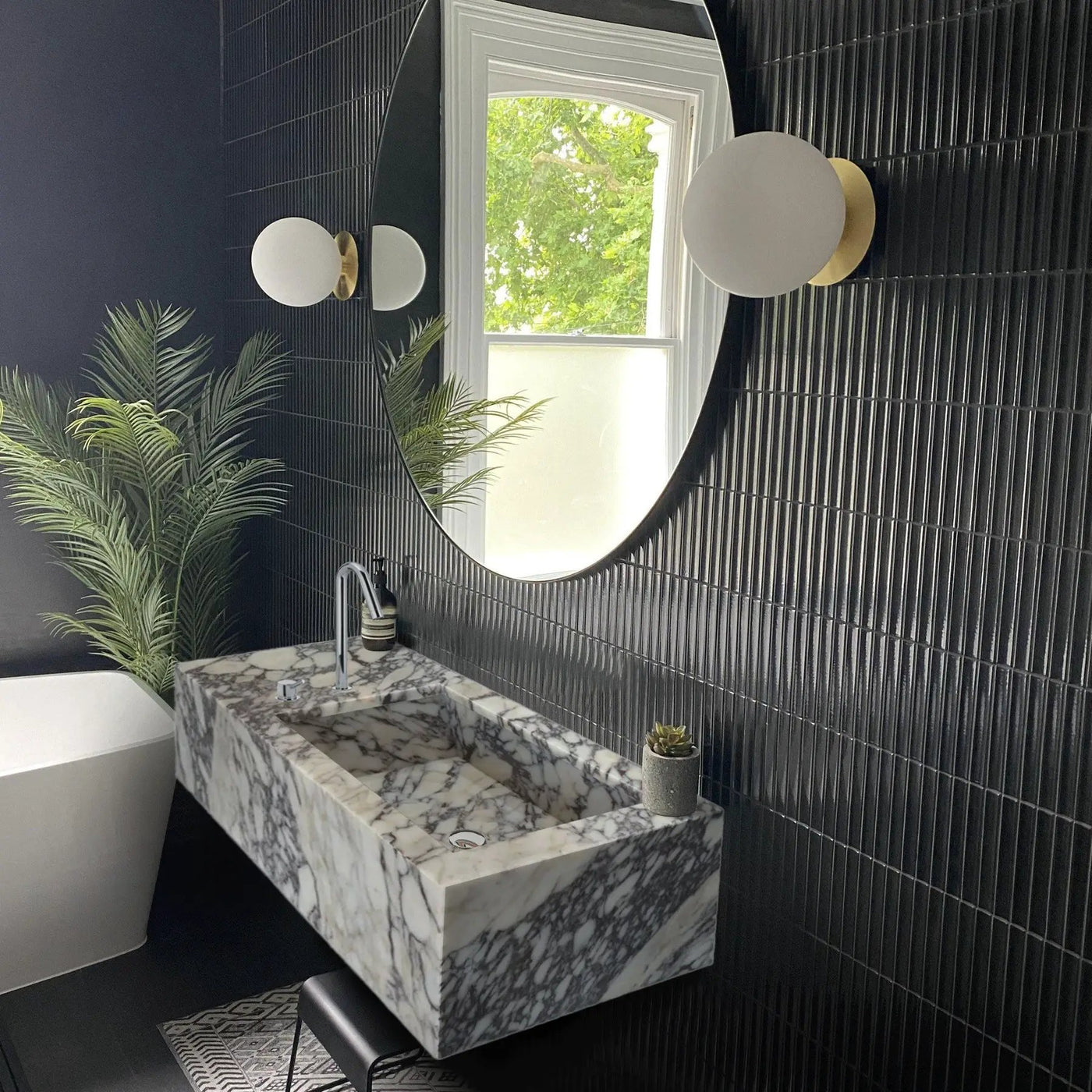 Calacatta Viola Marble Rectangular Wall-Mount Bathroom Sink 16x32 by GobekDesign