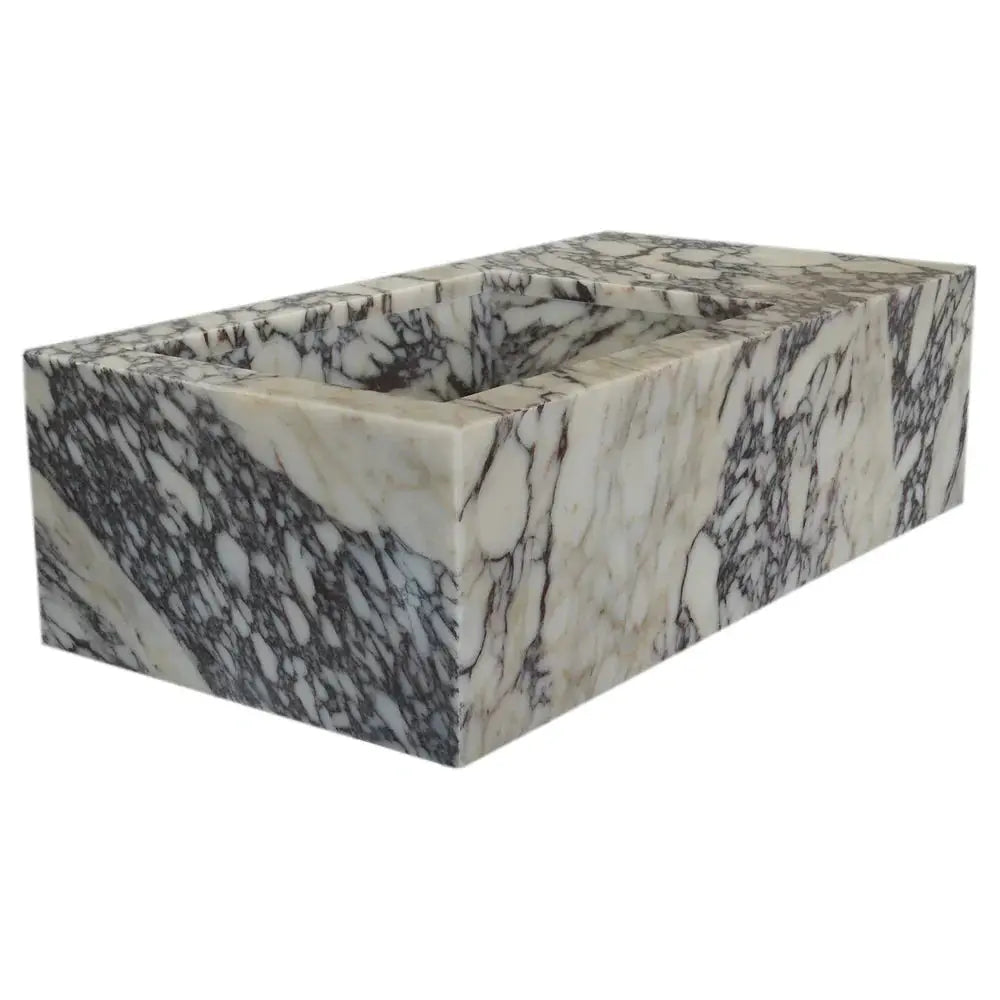 Calacatta Viola Marble Rectangular Wall-Mount Bathroom Sink 16x32 by GobekDesign