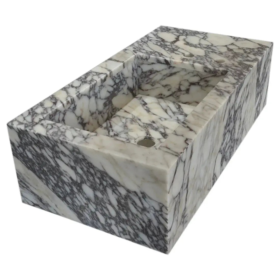 Calacatta Viola Marble Rectangular Wall-Mount Bathroom Sink 16x32 by GobekDesign