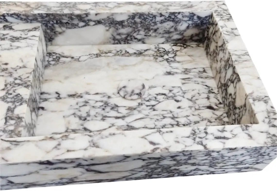 Calacatta Viola Marble Double Bathroom Sink 19x53x6 Polished by GobekDesign