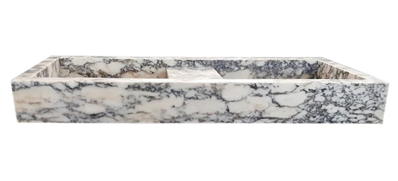 Calacatta Viola Marble Double Bathroom Sink Polished (W)19" (L)53" (H)6" by GobekDesign