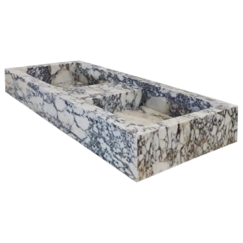 Calacatta Viola Marble Double Bathroom Sink Polished (W)19" (L)53" (H)6" by GobekDesign