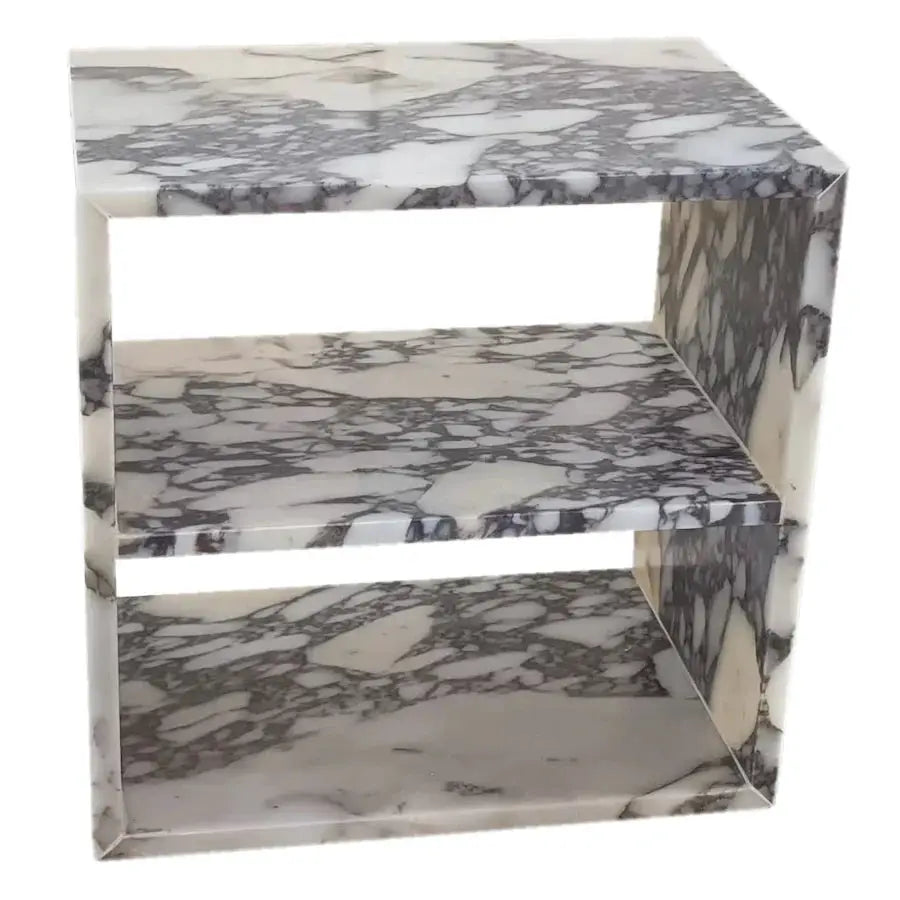 Calacatta Viola Marble End Table Nightstand Polished 14x18x18 by GobekDesign