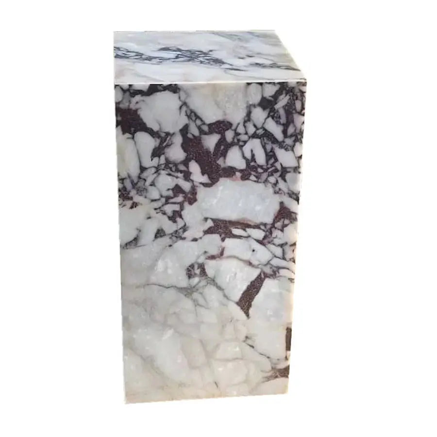 Calacatta Viola Marble Cube Design Modern Polished End Table Nightstand 14x14x24 by GobekDesign