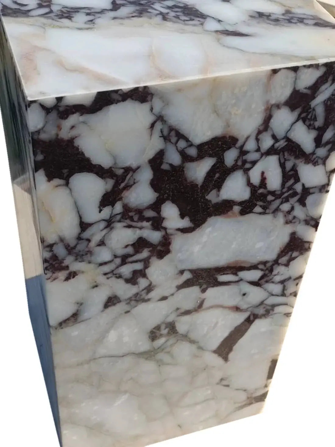 Calacatta Viola Marble Cube Design Modern Polished End Table Nightstand 14x14x24 by GobekDesign