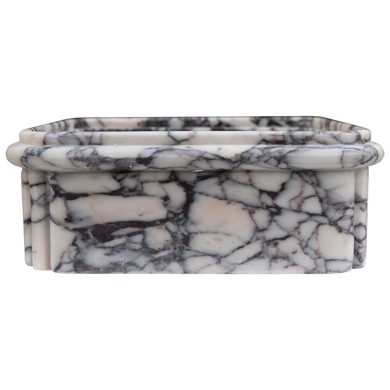 Calacatta Viola Marble Rectangular Ribbed Bathroom Sink (W)16" (L)16" (H)6" by GobekDesign