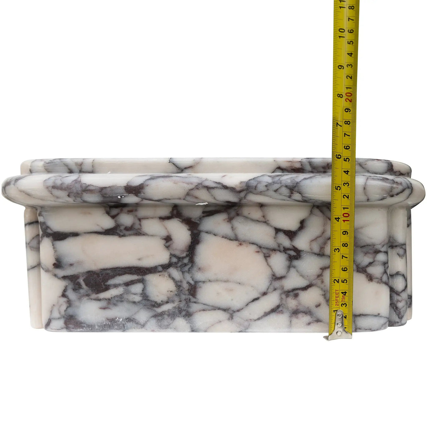 Calacatta Viola Marble Rectangular Ribbed Bathroom Sink - 16x16x6 by GobekDesign