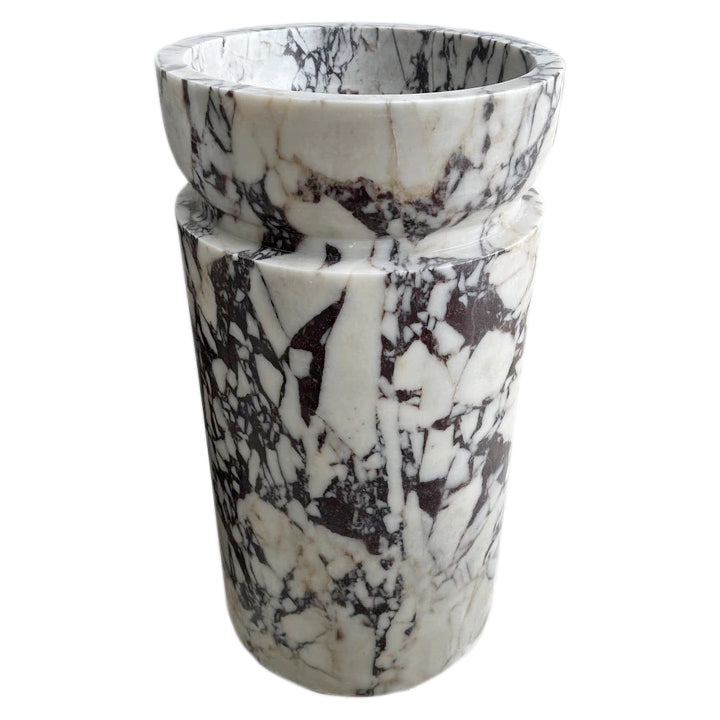 Calacatta Viola Marble Designer Pedestal Stand-Alone Sink (W)18" (L)18" (H)33" by GobekDesign