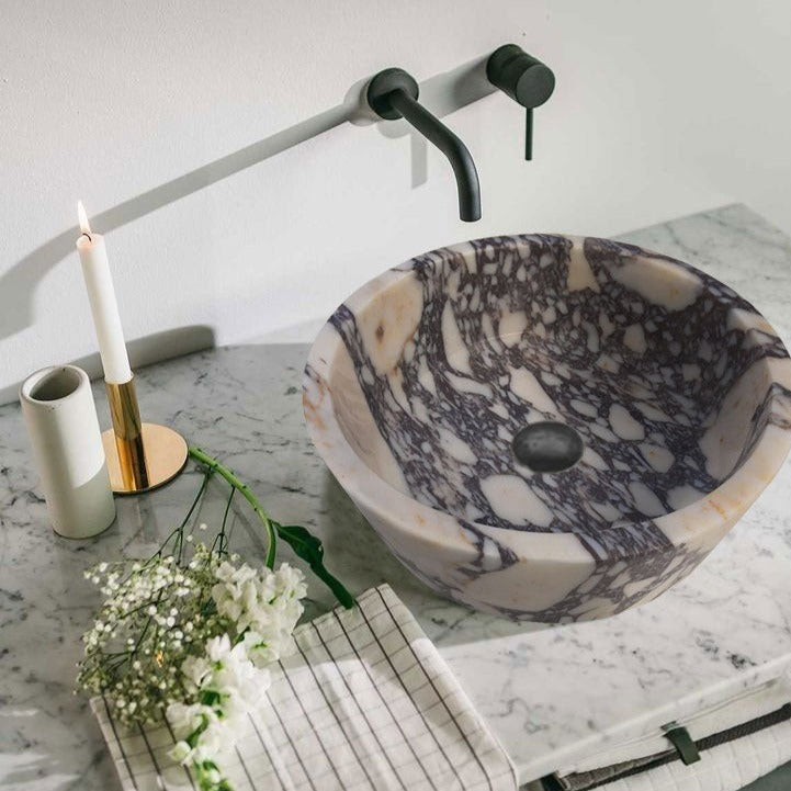 Calacatta Viola Marble Tapered Above Vanity Bathroom Sink Honed/Matte (D)16" (H)6" by GobekDesign