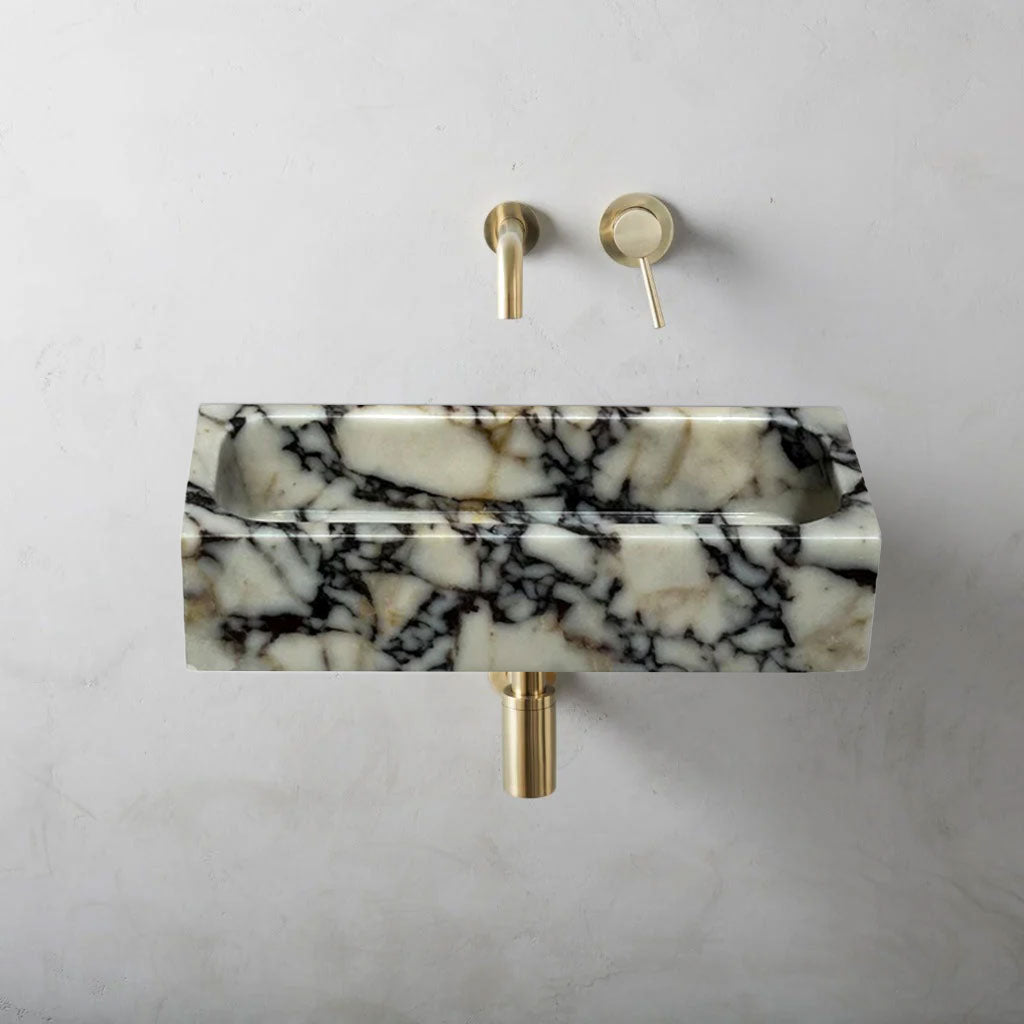 Calacatta Viola Marble Wall-mount Bathroom Sink (W)12" (L)20" (H)5" by GobekDesign