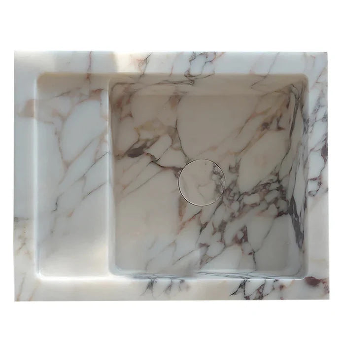 Calacatta Viola Natural Marble Wall-Mount Bathroom Sink 14x18 by GobekDesign