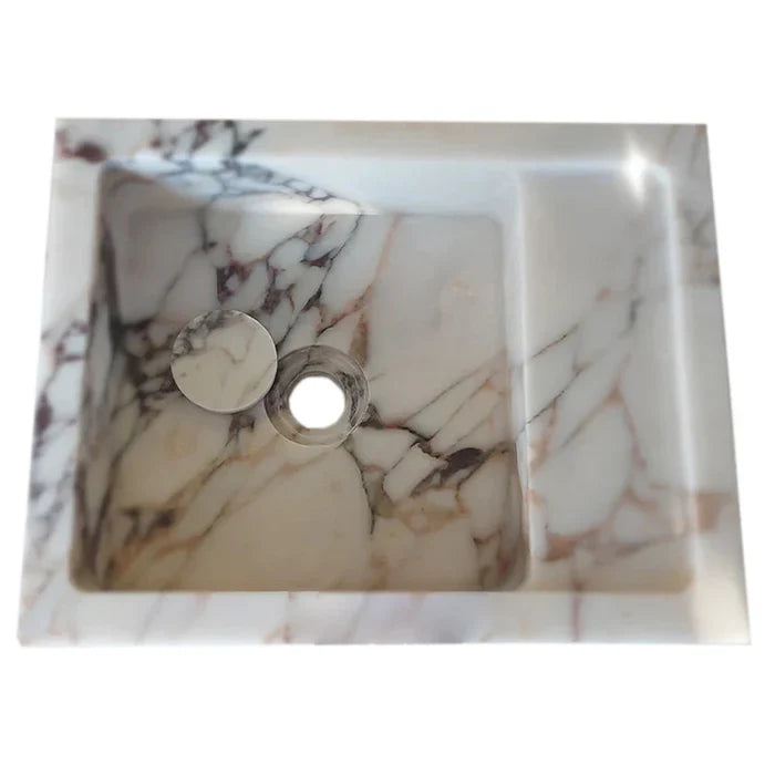 Calacatta Viola Marble Wall-mount Bathroom Sink (W)14" (L)18" (H)5" by GobekDesign