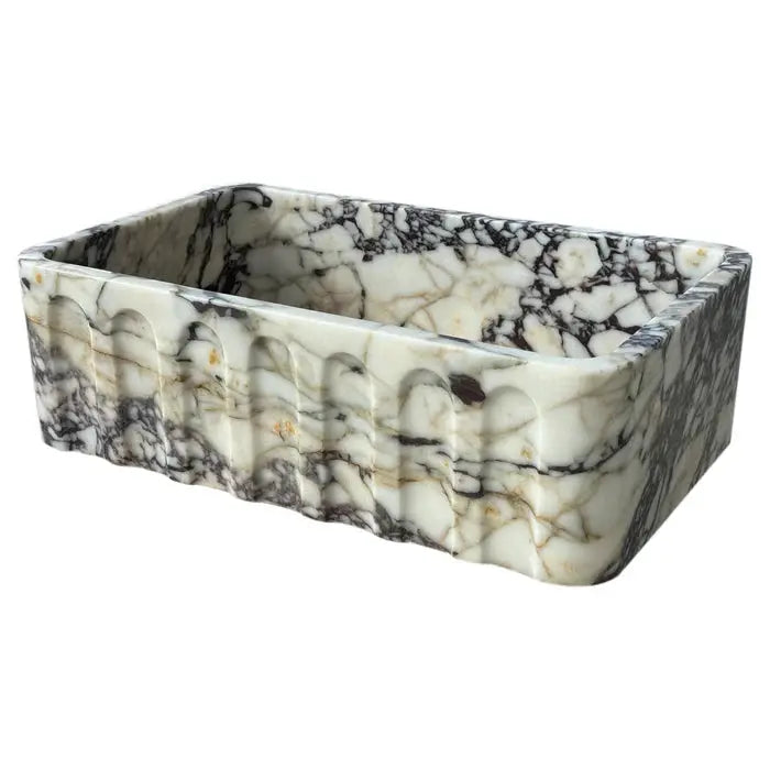 Calacatta Viola Marble Wall Mount Bathroom Vanity Sink 19.5x31.5 by GobekDesign