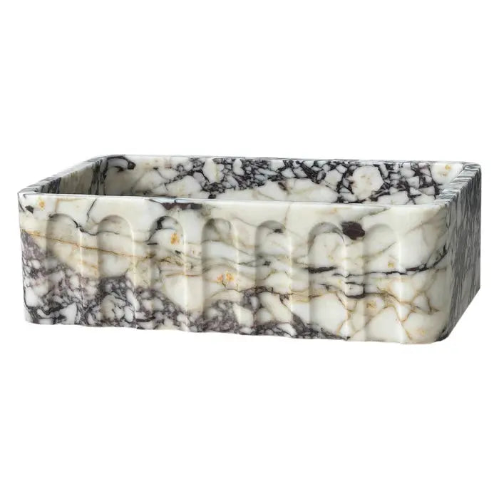 Calacatta Viola Marble Wall Mount Bathroom Vanity Sink 19.5x31.5 by GobekDesign