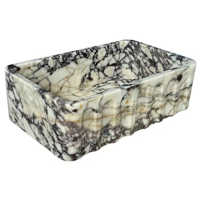 Calacatta Viola Marble Wall Mount Bathroom Vanity Sink 19.5x31.5 by GobekDesign