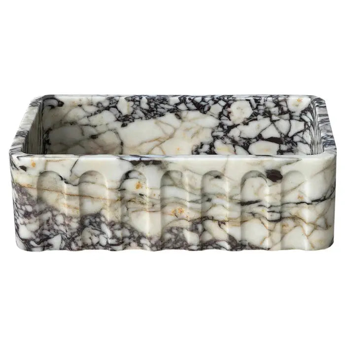 Calacatta Viola Marble Wall Mount Bathroom Vanity Sink 19.5x31.5 by GobekDesign