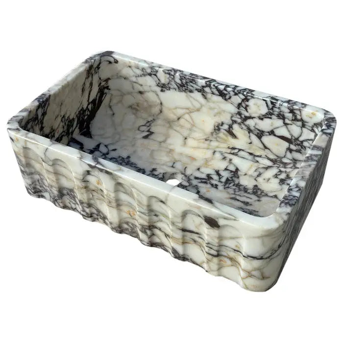 Calacatta Viola Marble Wall Mount Bathroom Vanity Sink 19.5x31.5 by GobekDesign