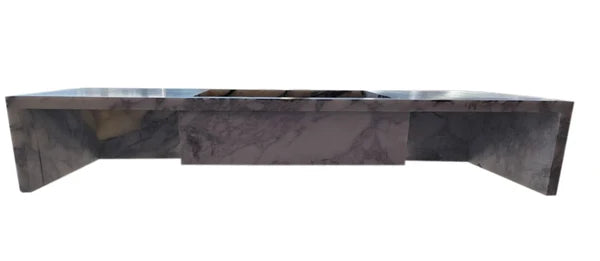 Calacatta Viola Marble Wall-Mount Vanity Sink 20x56, back view