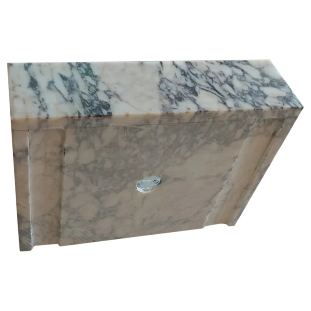 Calacatta Viola Marble Rectangular Wall-mount Bathroom Sink Drain Cap (W)14" (L)18" (H)5" by GobekDesign