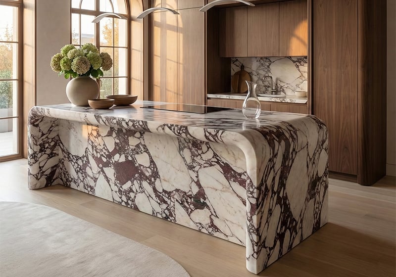 Calacatta Viola Polished Marble Slab Random room scene 4