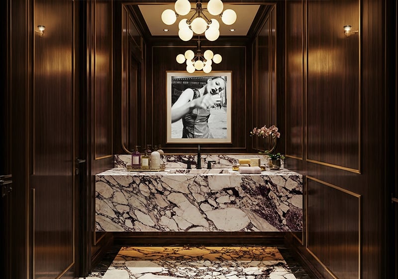 Calacatta Viola Polished Marble Slab Random room scene 6