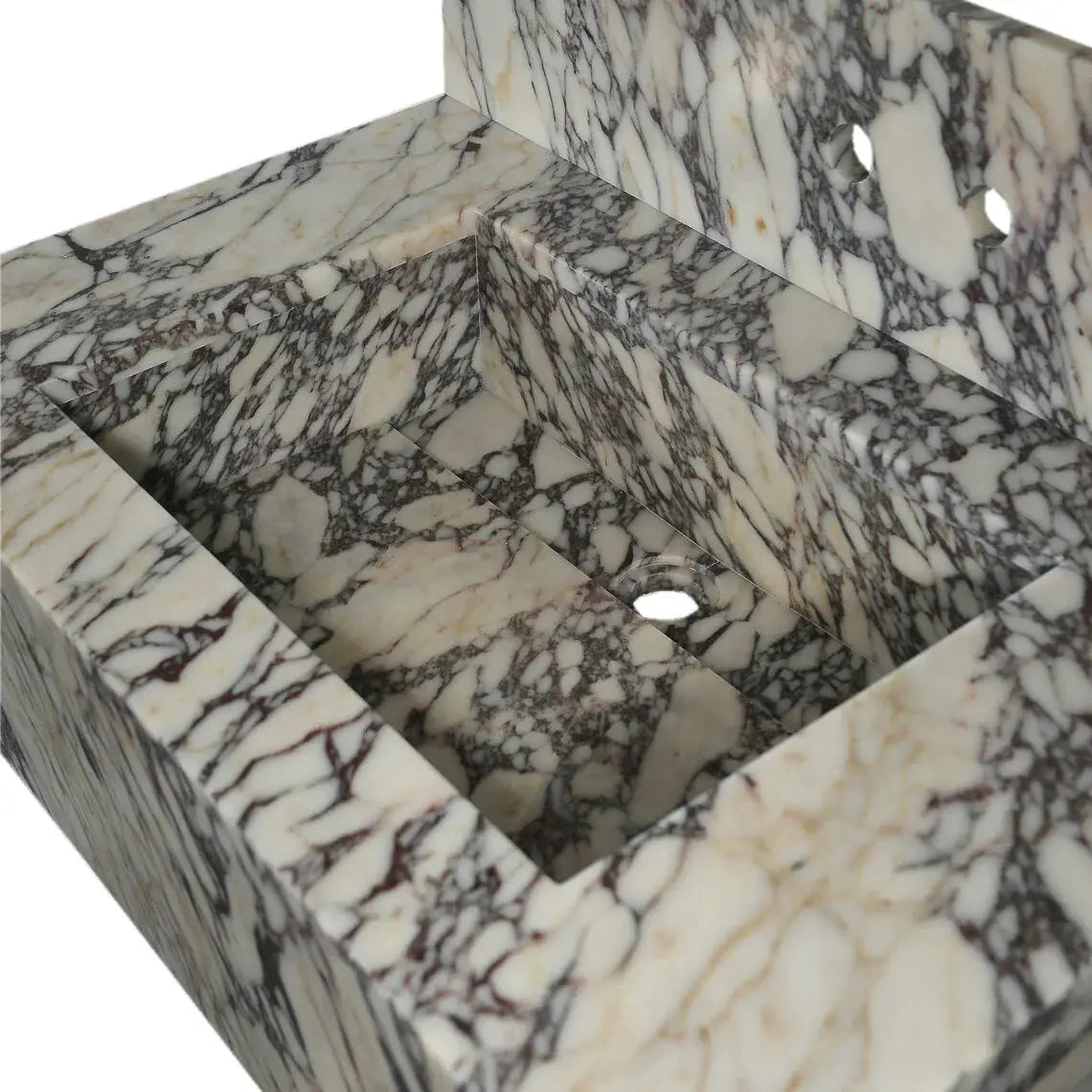 Calacatta Viola Marble Wall Mount Sink 21x34 - 8 inch Backsplash by GobekDesign