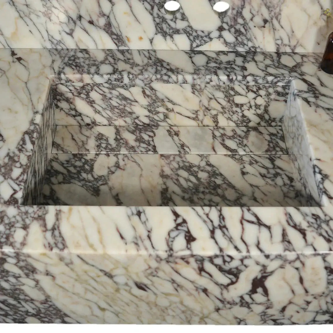 Calacatta Viola Marble Wall Mount Sink 21x34 - 8 inch Backsplash by GobekDesign