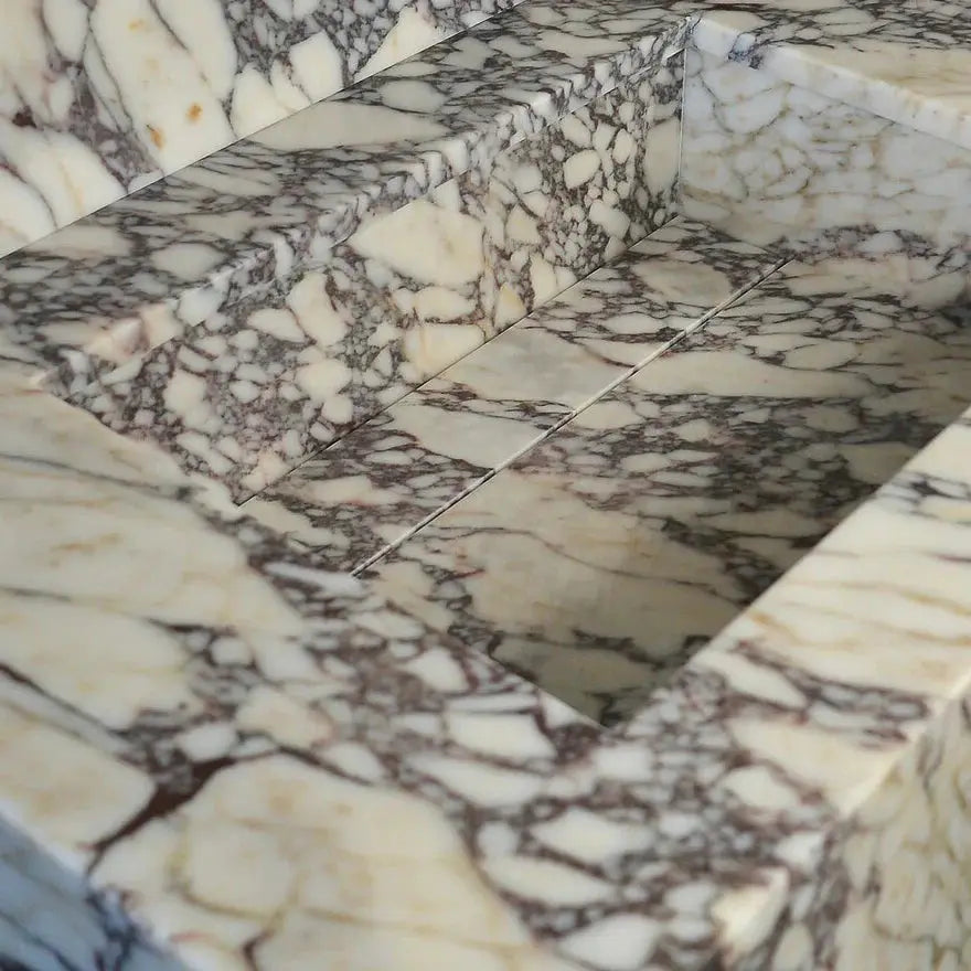 Calacatta Viola Marble Wall Mount Sink 21x34 - 8 inch Backsplash by GobekDesign