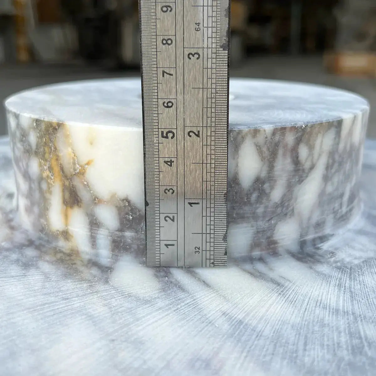 Calacatta Viola Marble Hand Sculpted Round Vessel Sink - Polished Finish 15.5x4.5 by GobekDesign