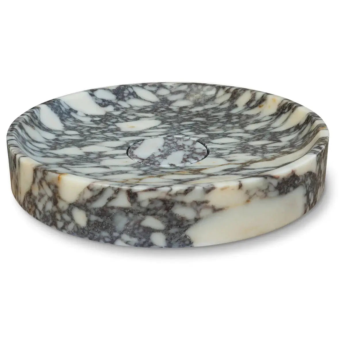 Calacatta Viola Marble Hand Sculpted Round Vessel Sink - Polished Finish 15.5x4.5 by GobekDesign