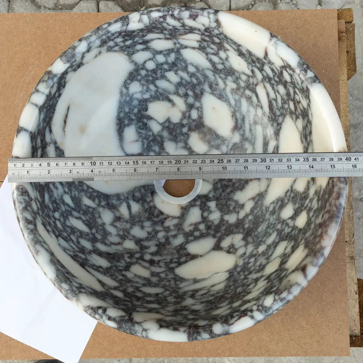 Calacatta Viola Marble Natural Stone Vessel Sink - Polished 16 Inch by GobekDesign