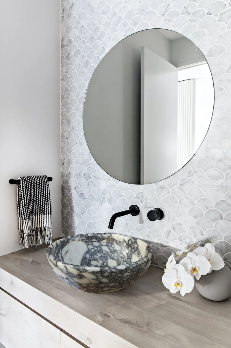 Calacatta Viola Marble Natural Stone Above-vanity Bathroom Sink Polished (D)16" (H)6" by GobekDesign