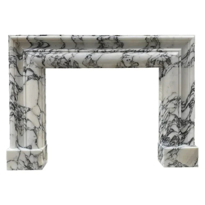 Calacatta Viola Marble Hand-carved Fireplace Mantel Polished (W)16.5" (L)61" (H)52" by GobekDesign