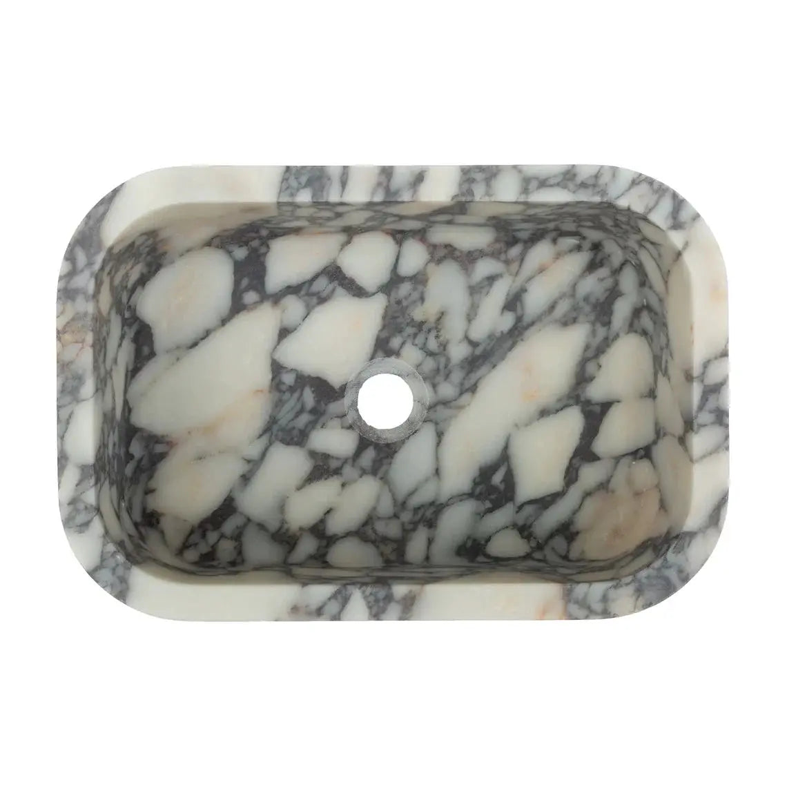 Calacatta Viola Marble Rectangular Wall Mounted Sink 12x18x7 by GobekDesign