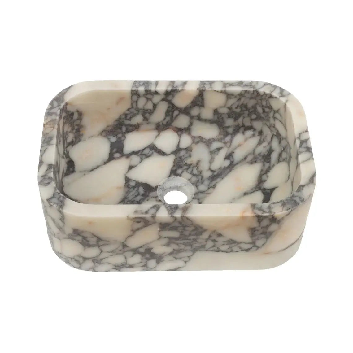 Calacatta Viola Marble Rectangular Wall Mounted Sink 12x18x7 by GobekDesign