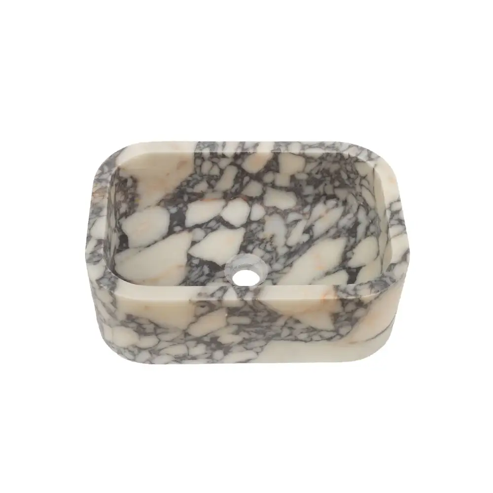 Calacatta Viola Marble Natural Stone Rectangular Sink 12x18x6 by GobekDesign