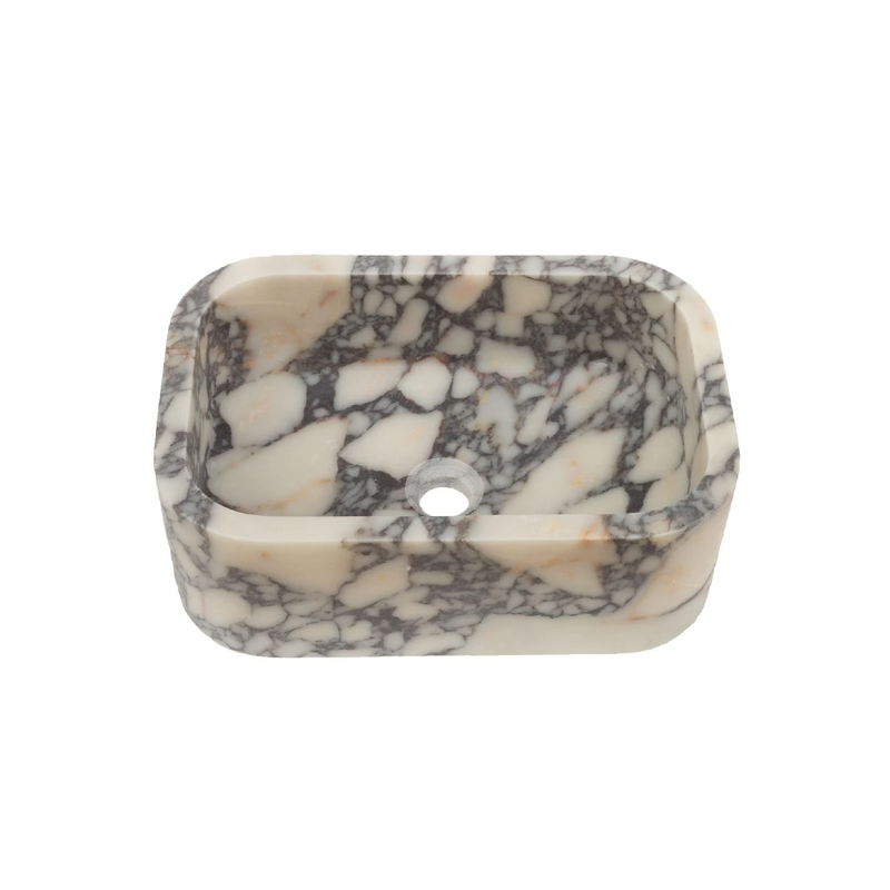 Calacatta Viola Marble Natural Stone Rectangular Sink (W)12" (L)18" (H)6" by GobekDesign