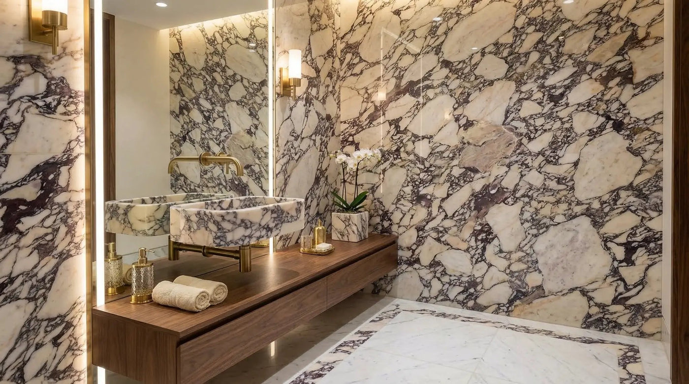 Calacatta Viola Marble Rectangular Wall Mounted Sink 12x18x7 by GobekDesign