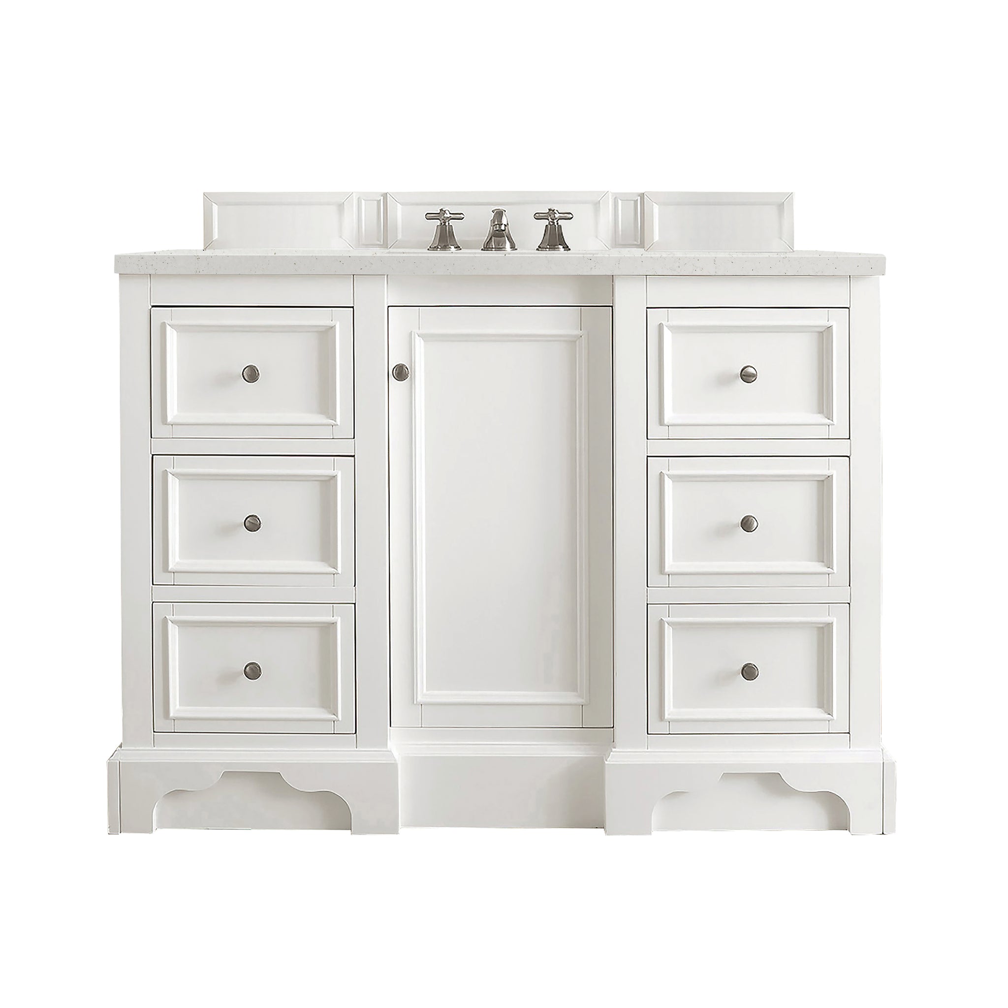 James Martin De Soto 48" Single Bathroom Vanity, Bright White with Lime Delight countertop