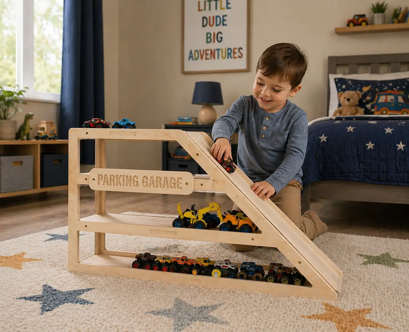 CAMDEN- Toy Car Storage + Ramp by Bush Acres